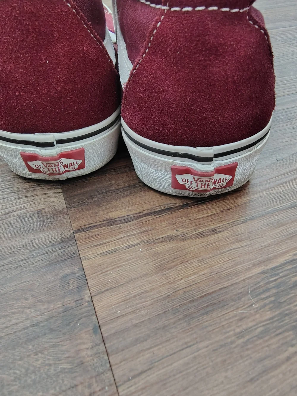 Vans Sk8-Hi High Top Sneakers - Burgundy with White Stripe